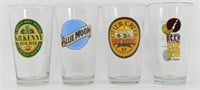 * 4 Different Beer Glasses - 1 w/ Damage to Base