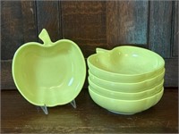 Mid Century Apple Glass Bowls