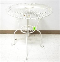 Round White Metal Patio Table