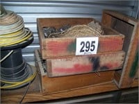 Misc. Wire & (4) Wooden Trot Line Boxes