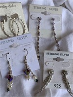 (4) Pairs of Sterling Silver Earrings