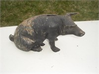 Cast Iron Pig Bank - 6 inches tall