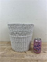 vintage white wicker basket