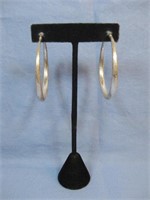 Sterling Silver Hoop Earrings Hallmarked