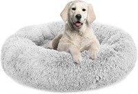 Plush Calming Dog Bed, Donut Dog Bed for Small