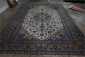 Kashan Hand Woven Rug 9.5 x 12.5 ft