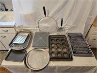 Assortment of Baking Pan/Sheets, Cooling Racks
