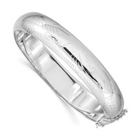 Sterling Silver -Fancy Hinged Bangle Bracelet
