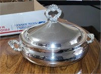 SILVER TONE COVERED SERVING DISH