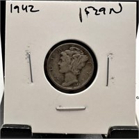 1942 MERCURY SILVER DIME