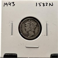 1943 MERCURY SILVER DIME