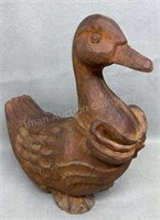 14in Tall Carved Wooden Duck