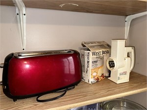 Oster toaster, westbend hand mixer, salad shooter