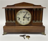 German Emperor Wood Cased Mantle Clock