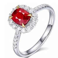 1.32ct pigeon blood ruby ring 18k gold