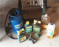 Hose reel/ 2gal metal sprayer/weedBgone/torch oil