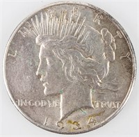 Coin 1934-S Peace Dollar  Almost Unc. Rare!.