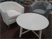 2 Tub Chairs & Coffee Table 36" round