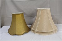 Three fabric shades, 14 X 11.5" and two 17.5 X