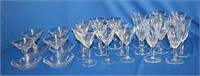 Crystal stemware, eight 7", eight 6" and four