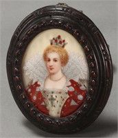 French Hand Painted Portrait Miniature,