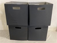 4 Fabric Storage Cubes W/ Handles 13"x13”x13”