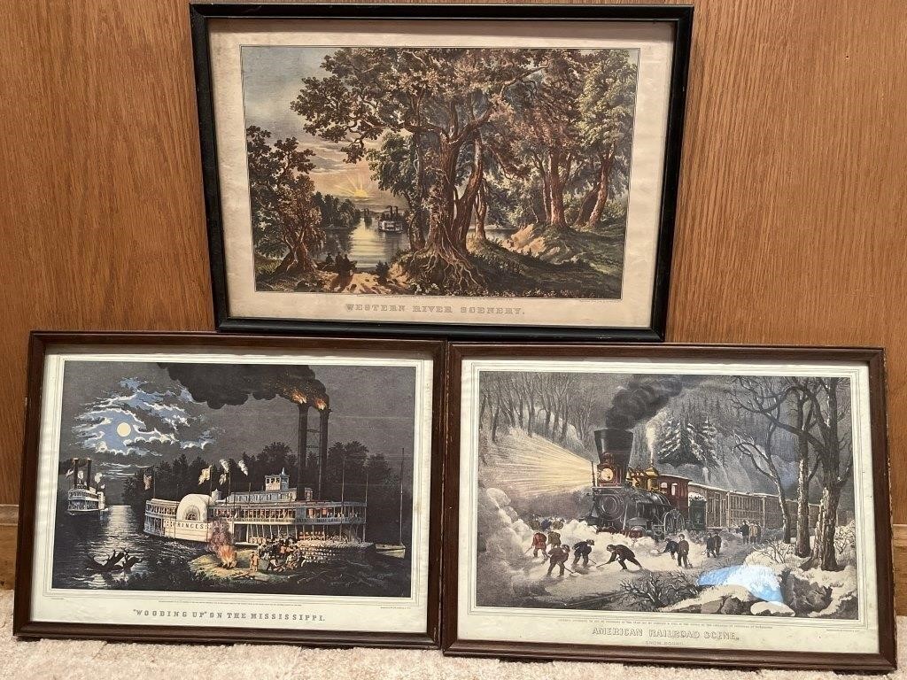 Three Currier & Ives Prints