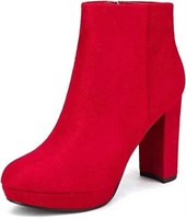 $60 Women's High Heel Boots(UK6.5-Red)