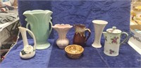 Tray Of Assorted Vases & More