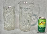 Vintage Pinwheel Crystal Jug & Vase