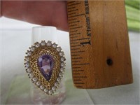 Victorian Style 14K Gold Amethyst & Pearl Ring