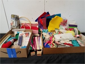Two boxes of Vintage crafting and sewing items