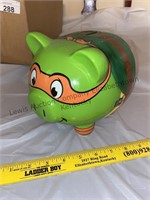 Ninja turtle ceramic piggy bank