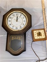 Wall clock and vintage General Electric clock,