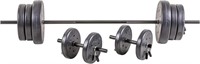 US Weight 105 Pound Barbell Weight Set for Home Gy