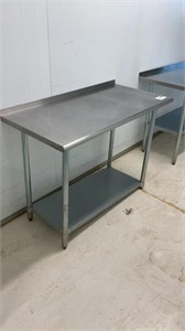 STAINLESS STEEL WORK TABLE 48x24, rolled edge