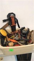 Box lot of tools with a diving knofe