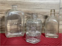 4 Vintage glass bottles