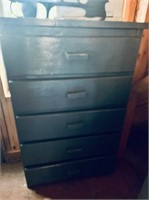 Wooden Chest of drawers painted blue