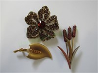 Three Vintage Brooches