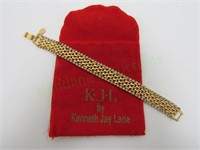 KJL Gold Plated & Crystal Diamante Mesh Bracelet