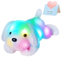 WEWILL 18'' Light up White Puppy Dog LED Stuffed A