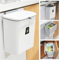 2.4 Gallon Kitchen Compost Bin with Lid  White