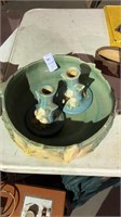 Decorative ceramic bowl pot with 2 decorative