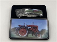 POCKET KNIFE IN TIN CASE W/ FARMALL RED TRACTOR