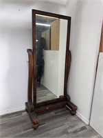 Vintage full body mirror on casters 71"h x 3