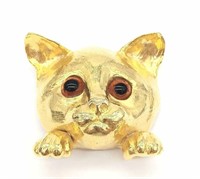 Christopher Ross Gold Plated 1976 Cat Buckle
