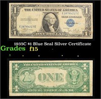 1935C $1 Blue Seal Silver Certificate Grades f+