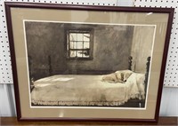 Andrew Wyeth print ‘Master Bedroom’ approx