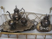 Silver-plate Tea Service and Platters